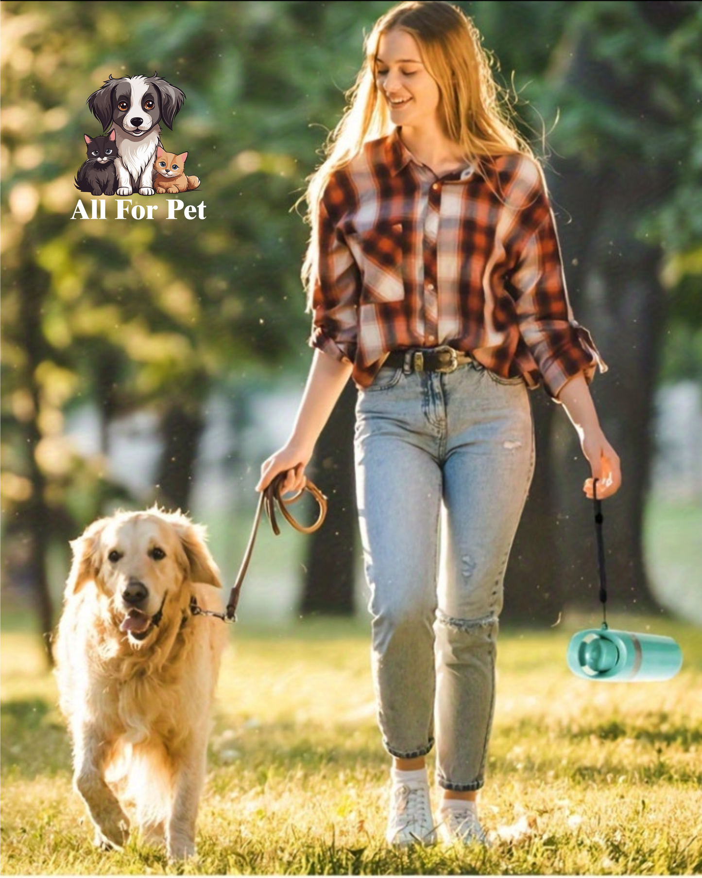 Ramasse-crottes pour chien portable – Pince hygiénique Allforpet pour ramasser les déjections canines sans contact, idéale pour les balades et la propreté urbaine - All For Pet