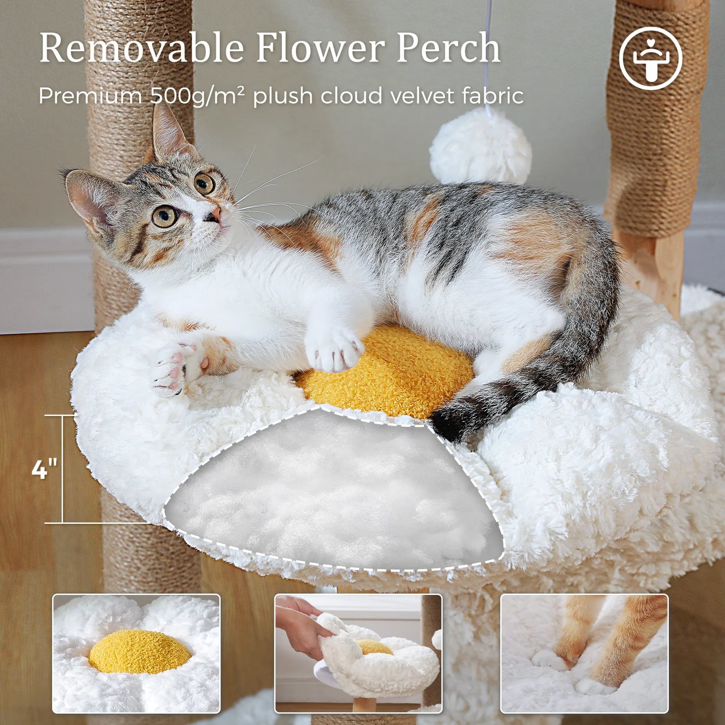Arbre à Chat de Luxe en Bois Massif – Design Élégant, Confort Suprême et Stabilité Inégalée | All For Pe