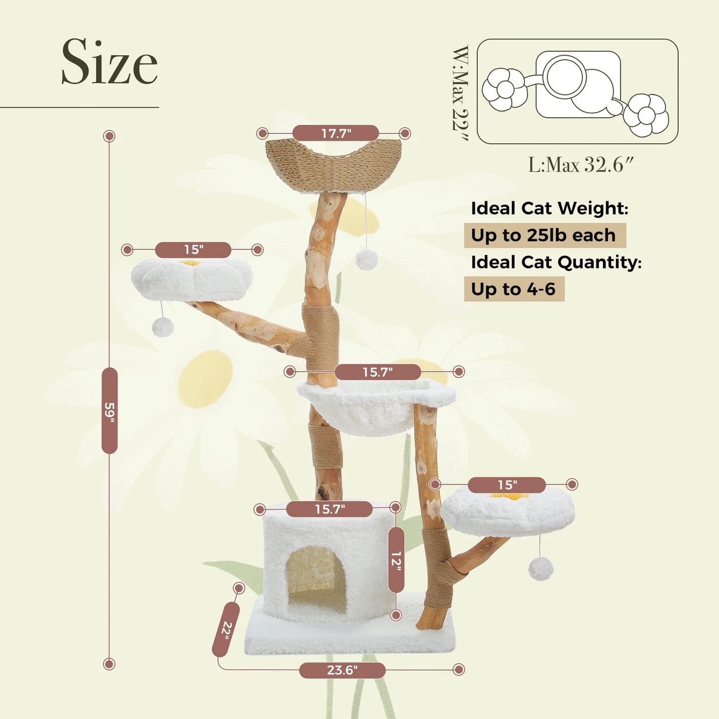Arbre à Chat de Luxe en Bois Massif – Design Élégant, Confort Suprême et Stabilité Inégalée | All For Pe