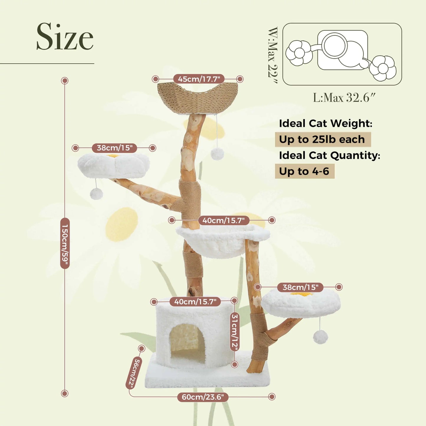 Arbre à Chat de Luxe en Bois Massif – Design Élégant, Confort Suprême et Stabilité Inégalée | All For Pe