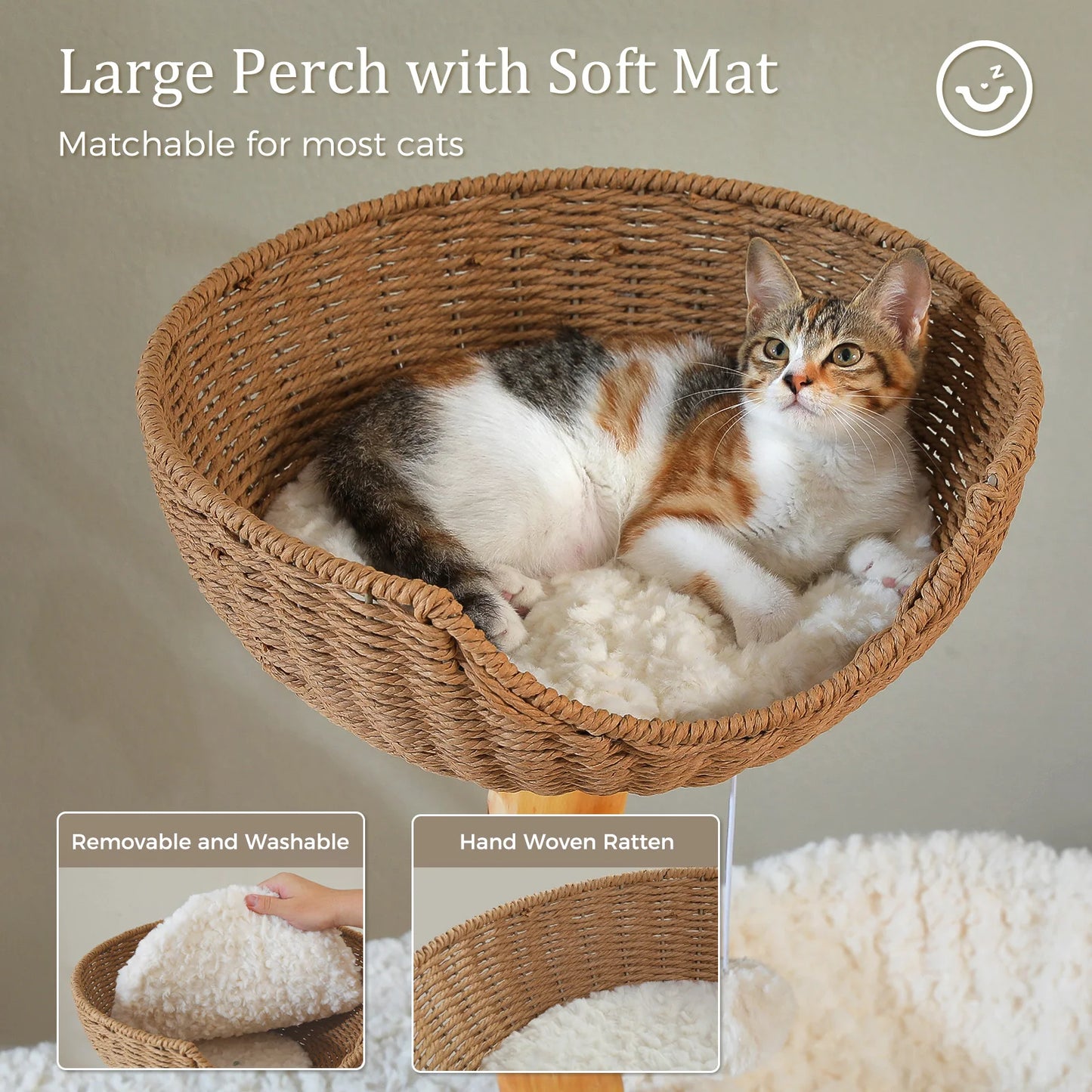 Arbre à Chat de Luxe en Bois Massif – Design Élégant, Confort Suprême et Stabilité Inégalée | All For Pe