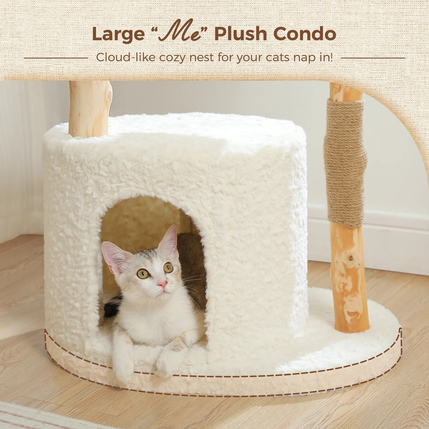 Arbre à Chat de Luxe en Bois Massif – Design Élégant, Confort Suprême et Stabilité Inégalée | All For Pe