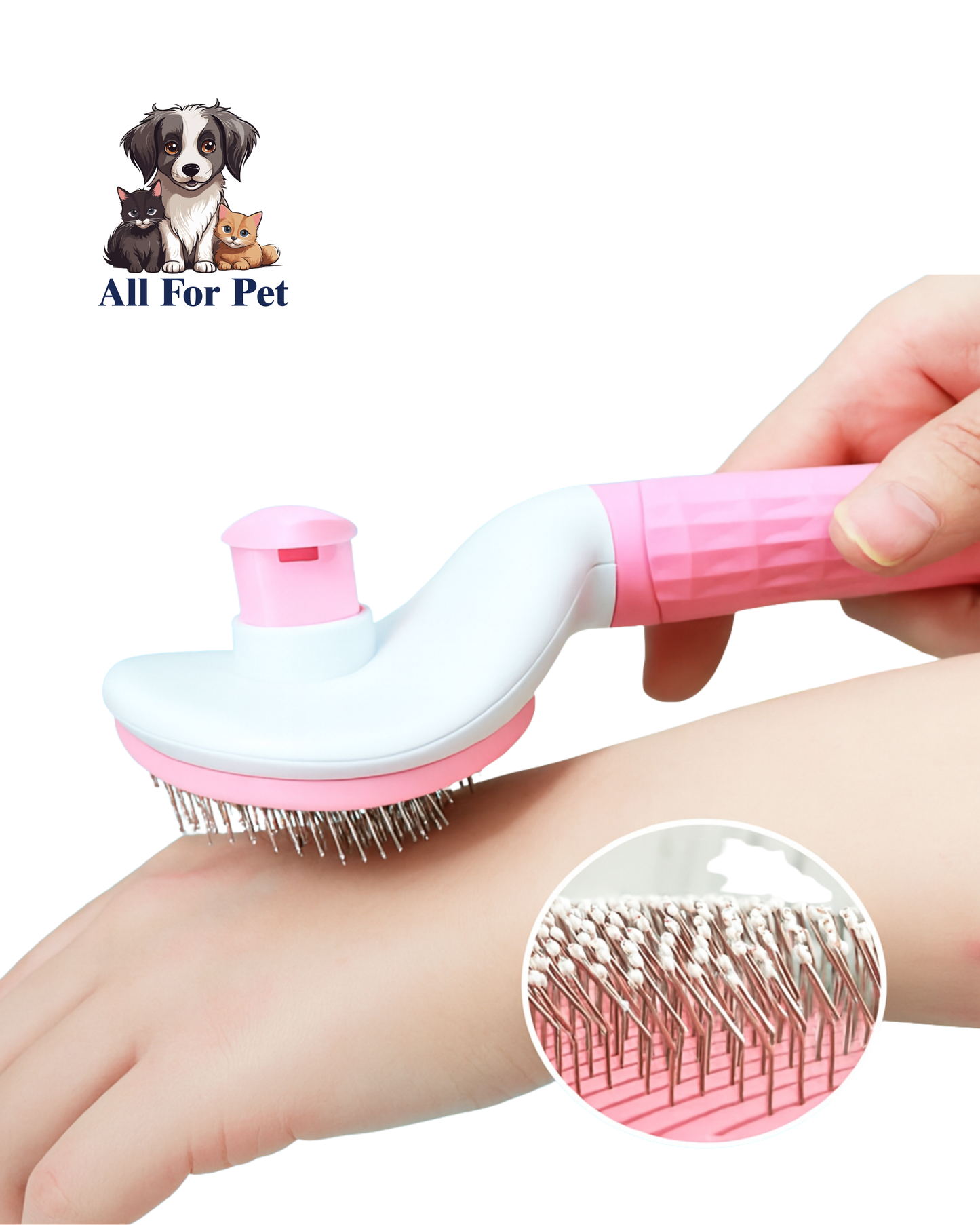 Brosse de Toilettage pour Chiens et Chats – Auto-nettoyante, Douce et Ergonomique – 3 Couleurs – Élimine les Poils Morts Sans Douleur