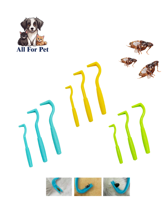Crochet Anti-Tiques pour Animaux – Kit de 3 Outils de Retrait de Puces et Parasites pour Chiens et Chats | Sécurité & Hygiène | All For Pet