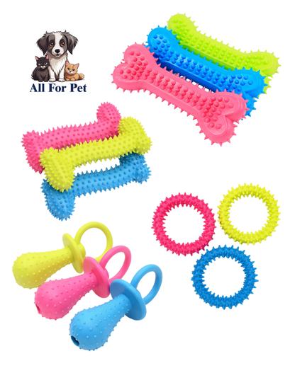 Jouets à Mâcher pour Chiens – Jouet Résistant en Caoutchouc pour Dents Saines | Nettoyage & Entraînement Chiots – Allforpet