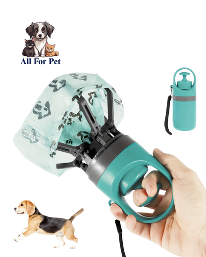 Ramasse-crottes pour chien portable – Pince hygiénique Allforpet pour ramasser les déjections canines sans contact, idéale pour les balades et la propreté urbaine - All For Pet