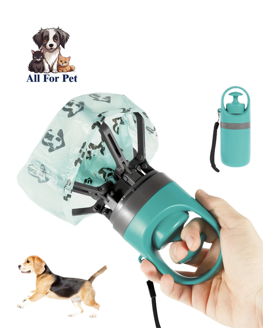 Ramasse-crottes pour chien portable – Pince hygiénique Allforpet pour ramasser les déjections canines sans contact, idéale pour les balades et la propreté urbaine - All For Pet